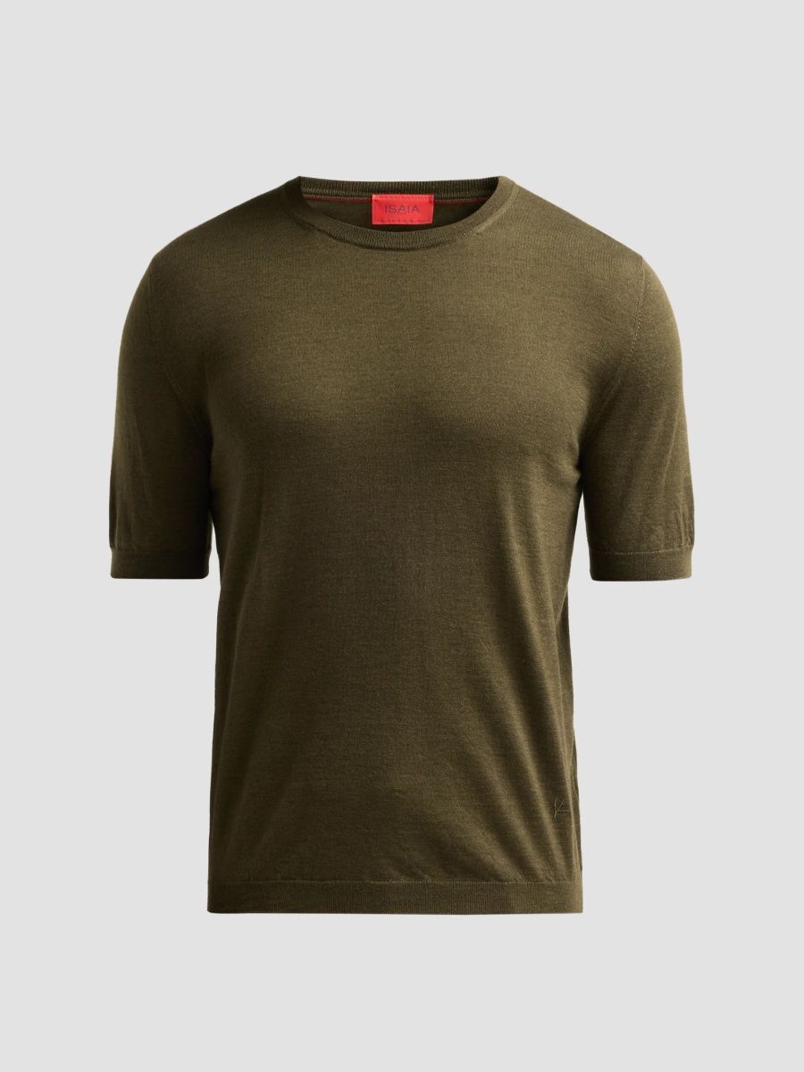 Isaia Men's Cashmere-Silk T-Shirt - Green - Size XXL