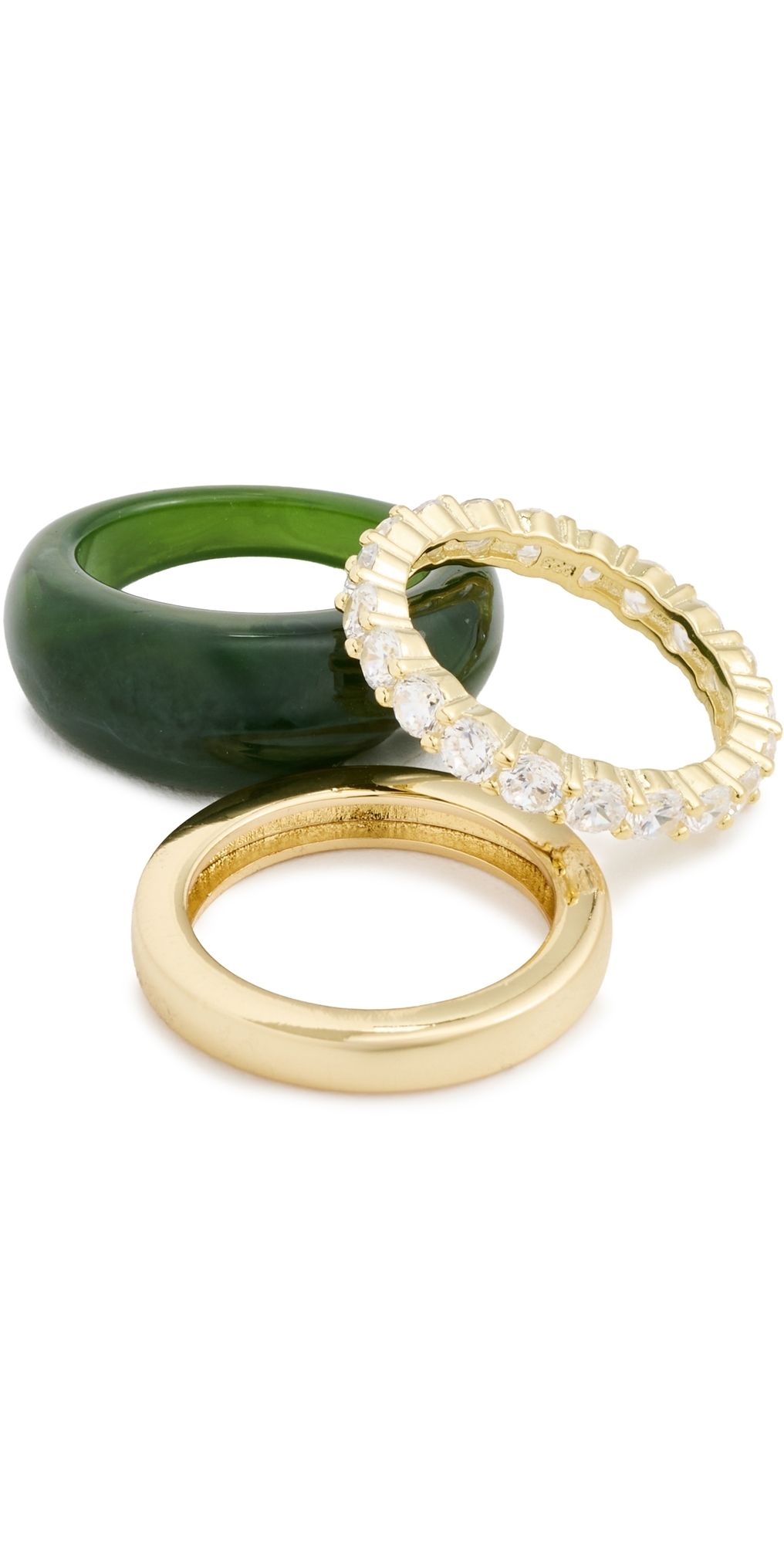 SHASHI Jacques Pave Ring Set Gold 8
