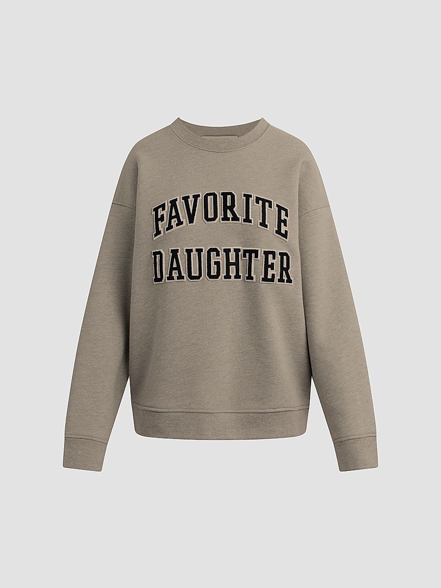 Women's The Embroidery Collegiate Sweatshirt - Heather Grey Navy - Size Large