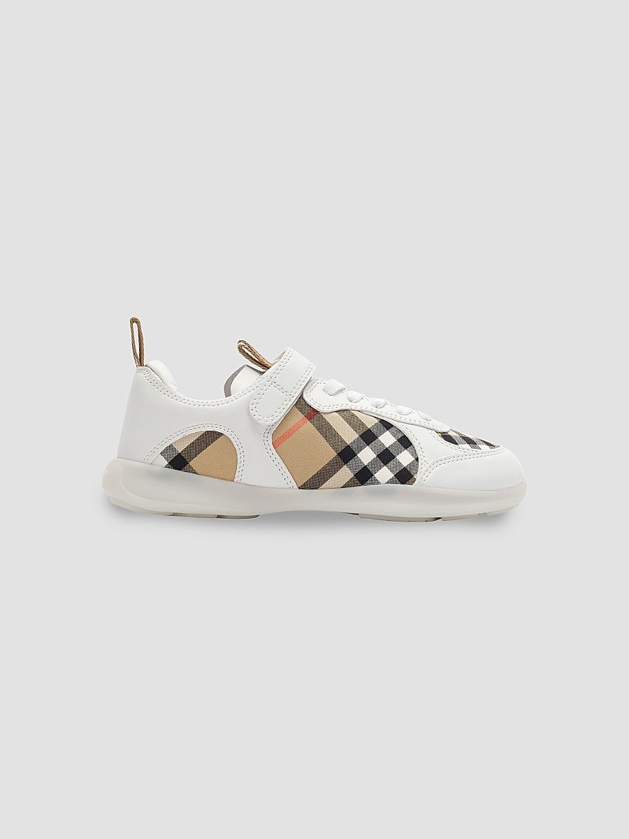 Little Kid's & Kid's Check Leather Low-Top Sneakers - White - Size 13 (Child)