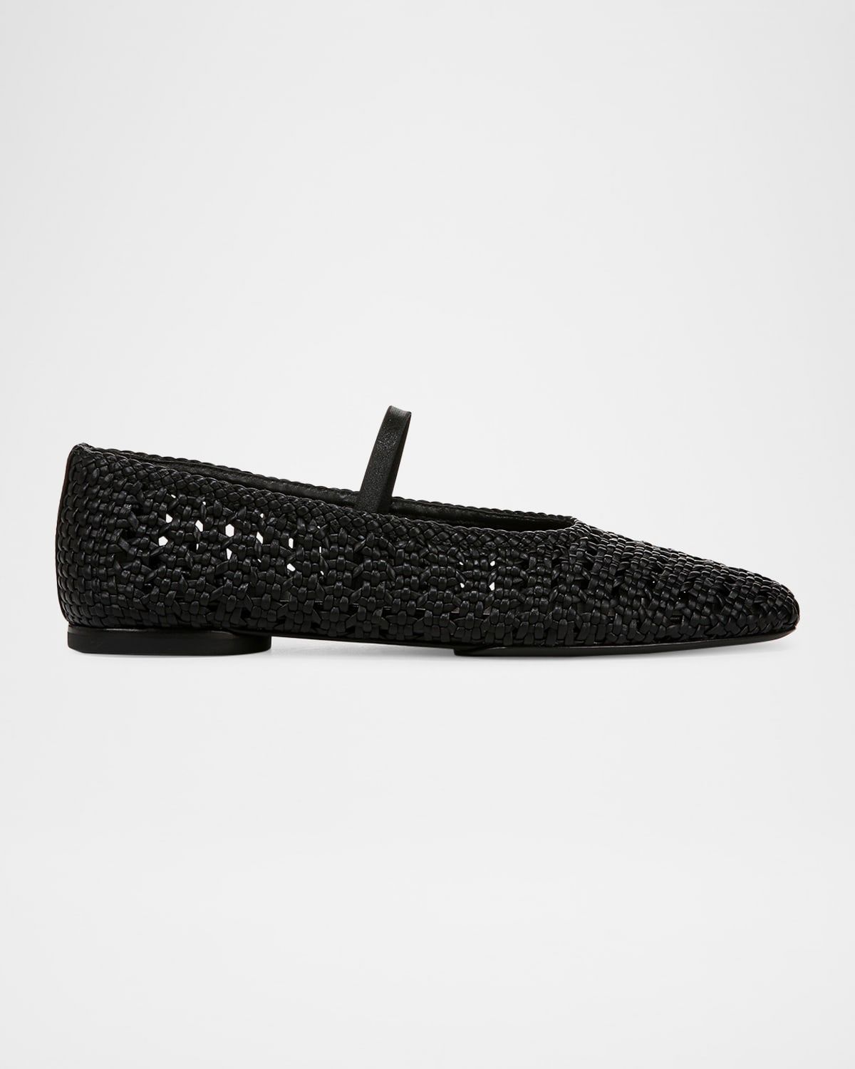 Vivian Crochet Leather Mary Jane Ballerina Flats