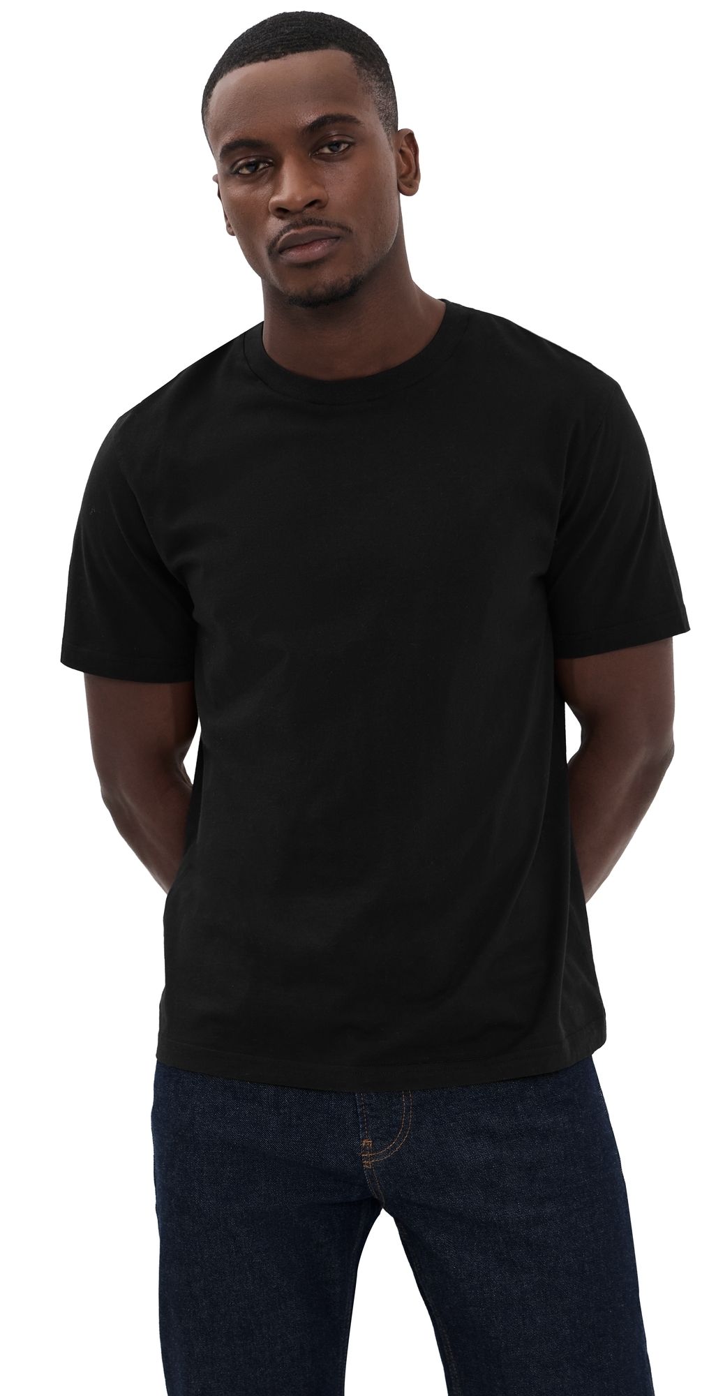 FRAME Short Sleeve Light Cotton Tee Black M