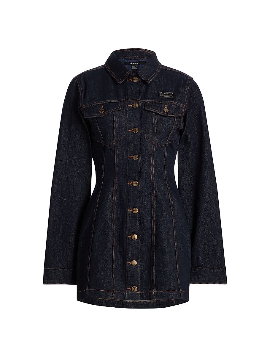 Women's Neo-Nostalgia Contour Denim Minidress - Denim - Size Small