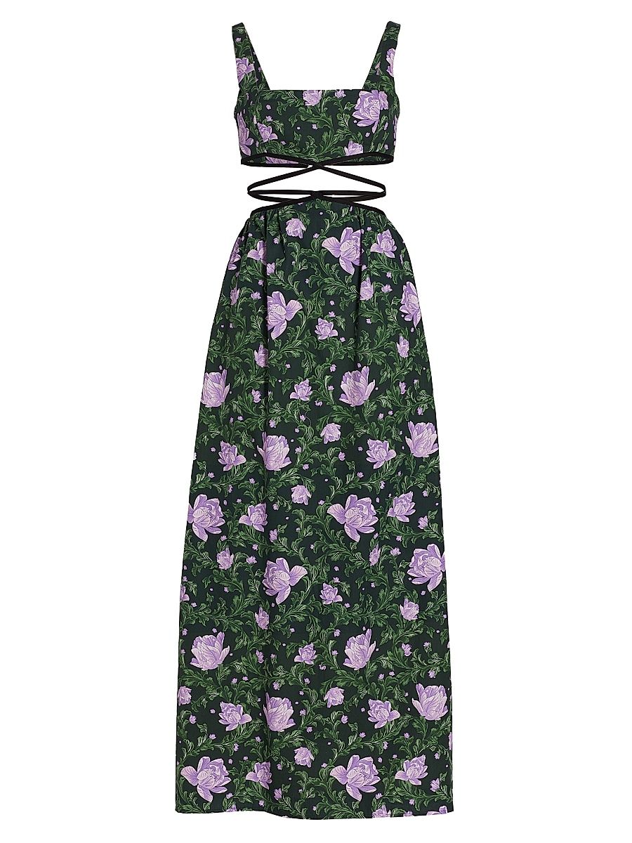 Women's Peonia Cut-Out Strappy Maxi Dress - Green - Size Large