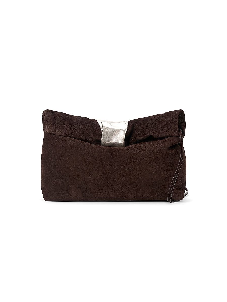Women's Cuff Suede Convertible Clutch - Espresso