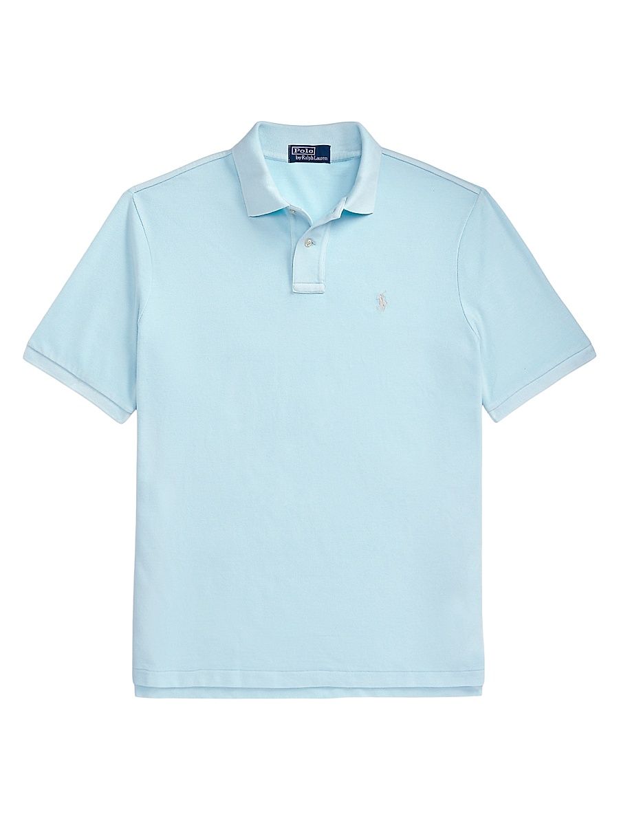 Men's Cotton Polo Shirt - Sky - Size XXL
