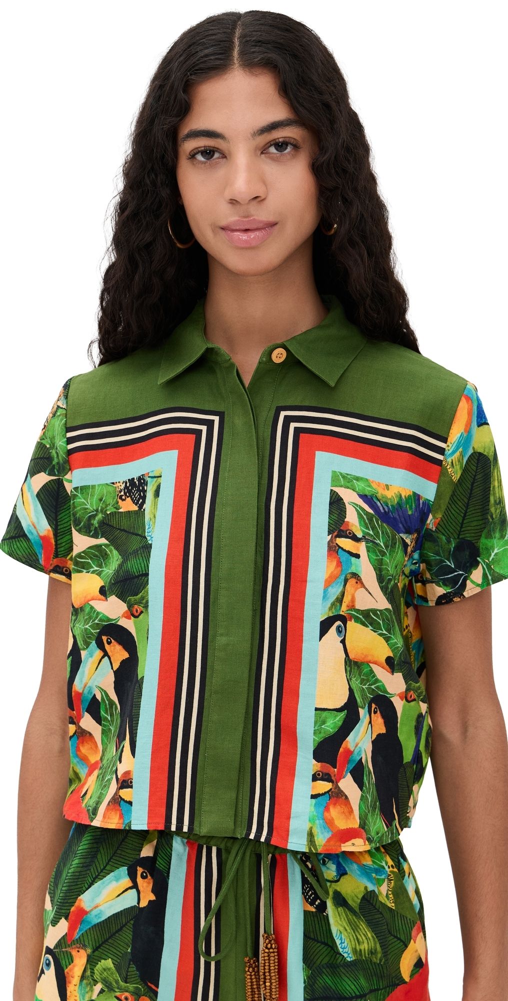 FARM Rio Bird Leaves Shirt Bird Leaves Sand XL
