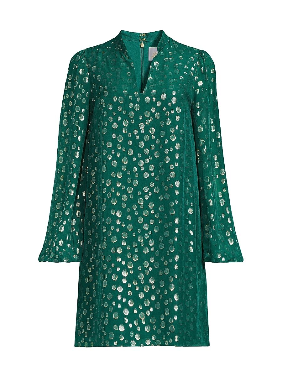 Women's Lauralyn Silk Dress - Villa Green - Size 2