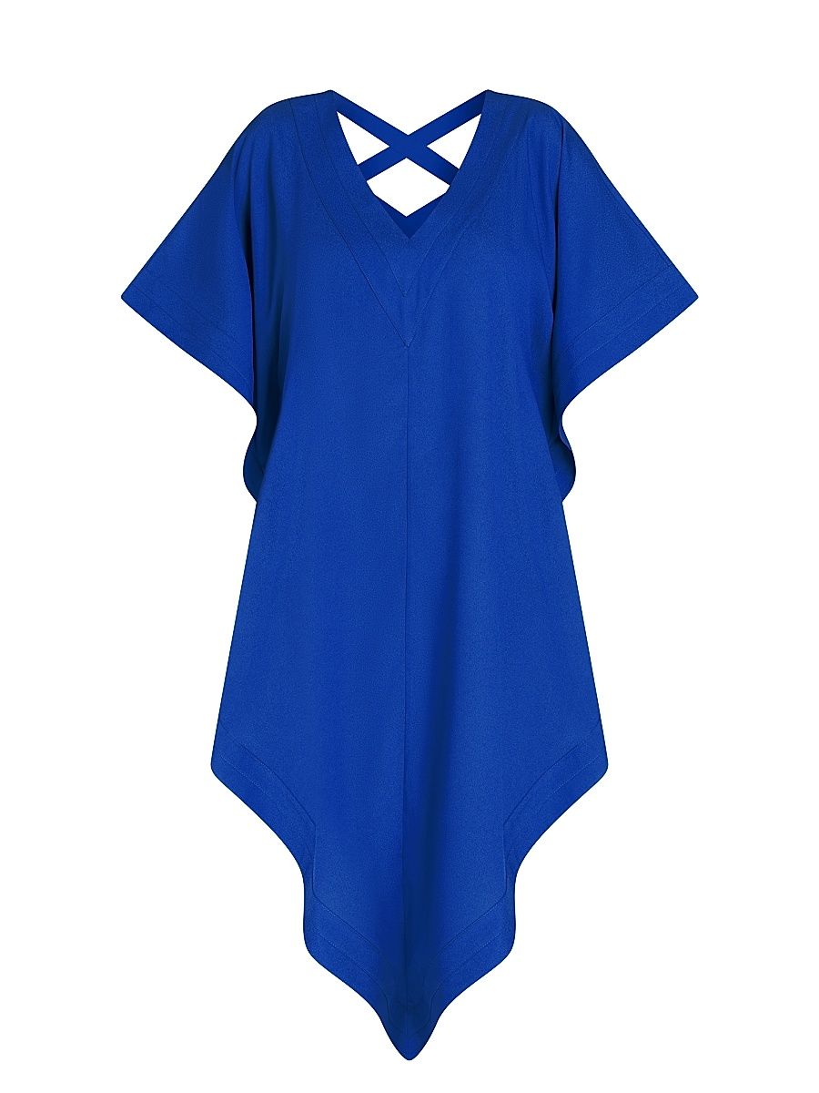 Women's Aria Crepe de Chine High-Low Dress - Blue - Size Large