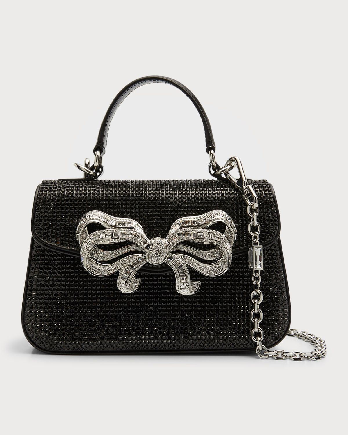 Bow Crystal Top-Handle Bag