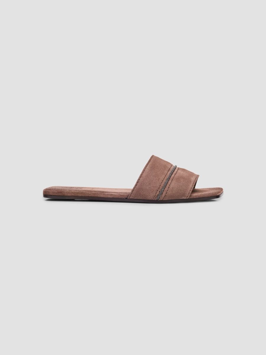 Brunello Cucinelli Women's Monili Suede Slides - Capsule Cruise - Size 11