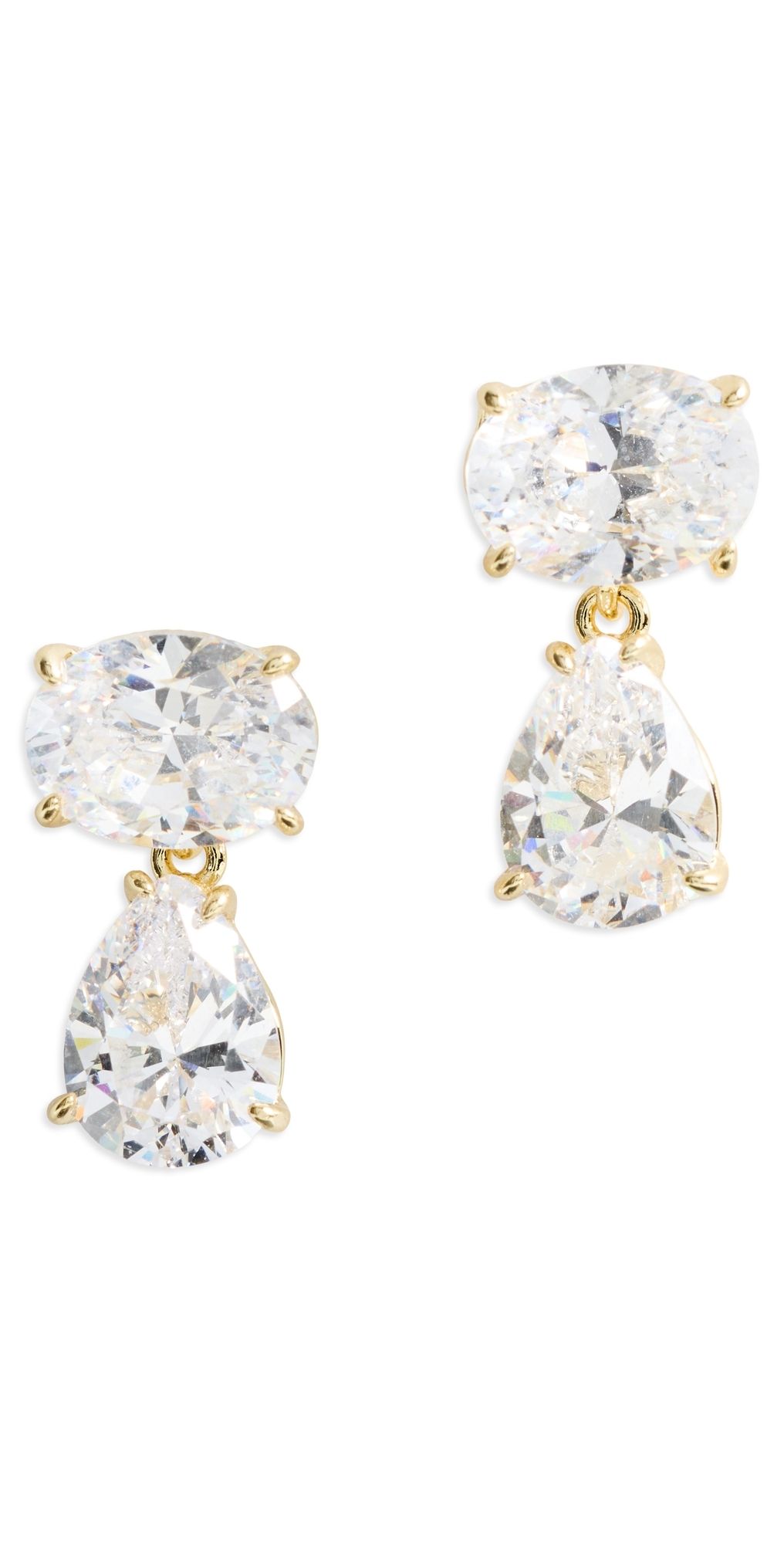 SHASHI Oval Pear Drop Earrings Gold One Size