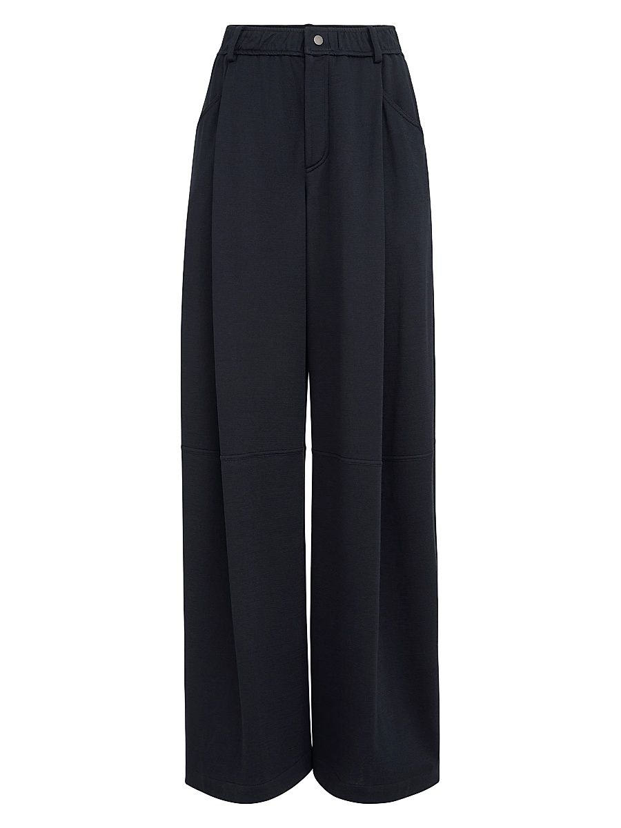 Women's Cotton and Silk Interlock Track Pants - Night - Size Medium
