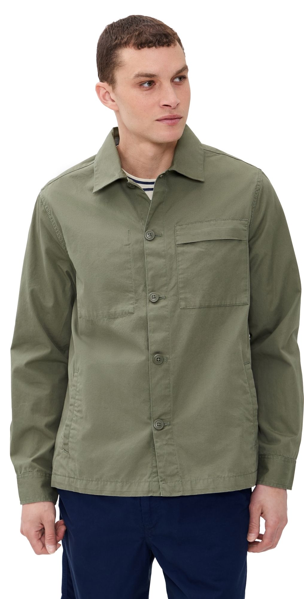 Barbour Barbour Sherburn Cotton Overshirt Dusty Olive S
