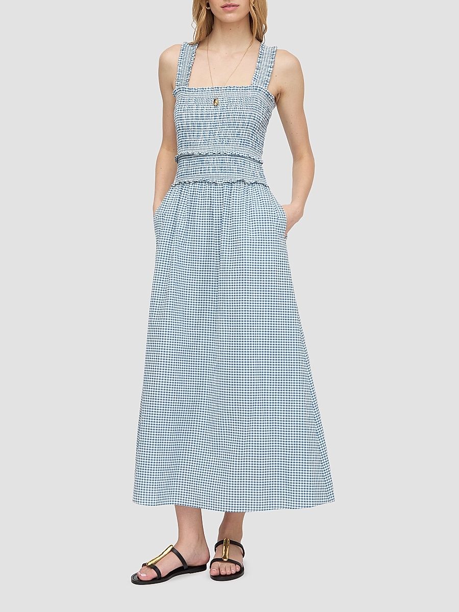 Women's The Azalea Midi Nap Dress - Lagoon Gingham - Size XXL