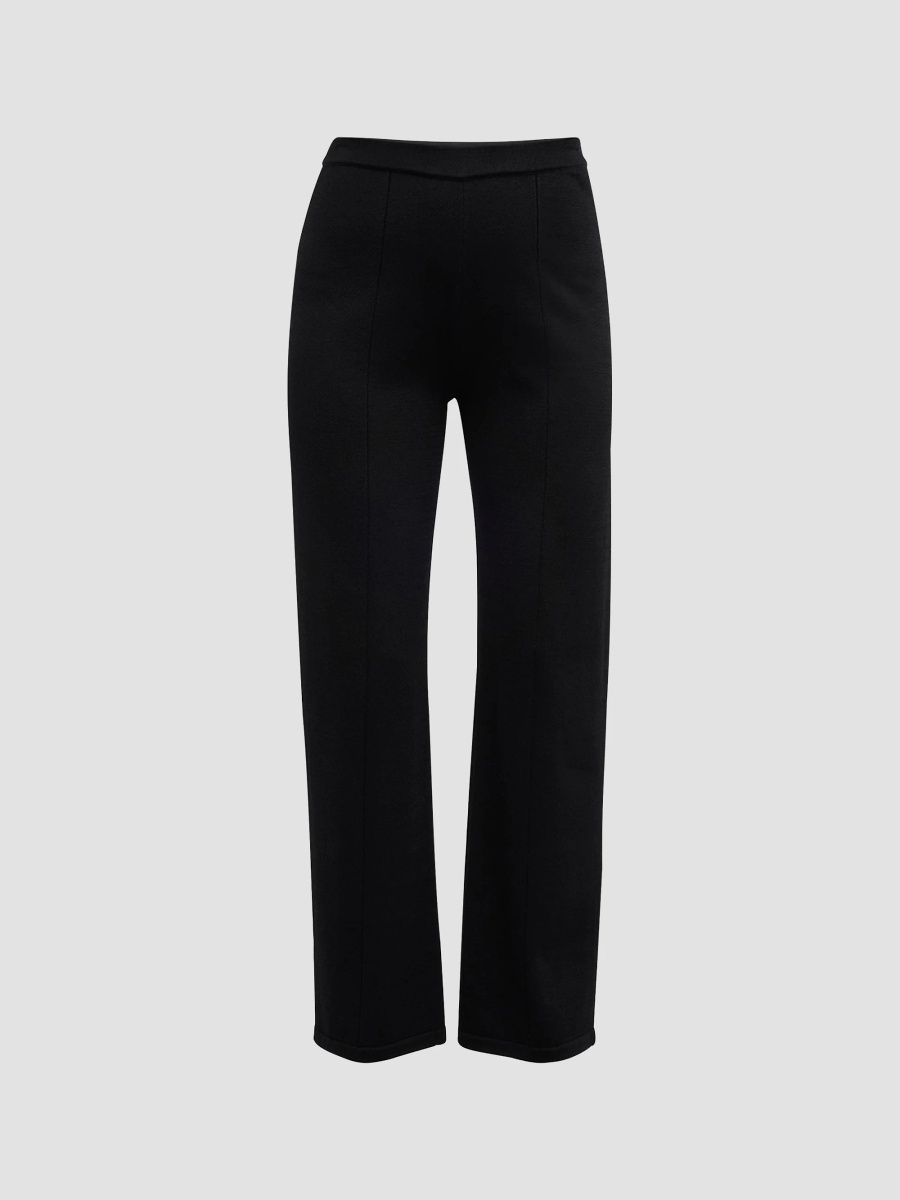 St. John Women's Santiago Knit Straight-Leg Pants - Black - Size Small