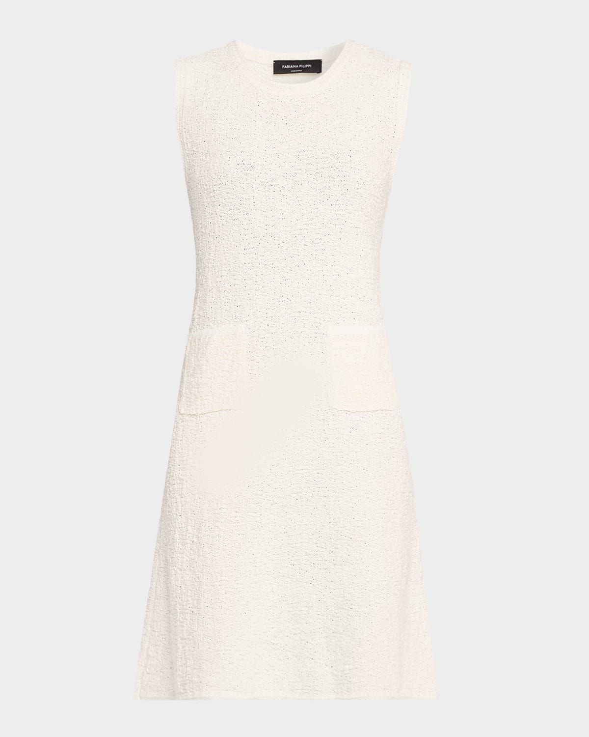 Sleeveless Sequin Boucle Knit Dress