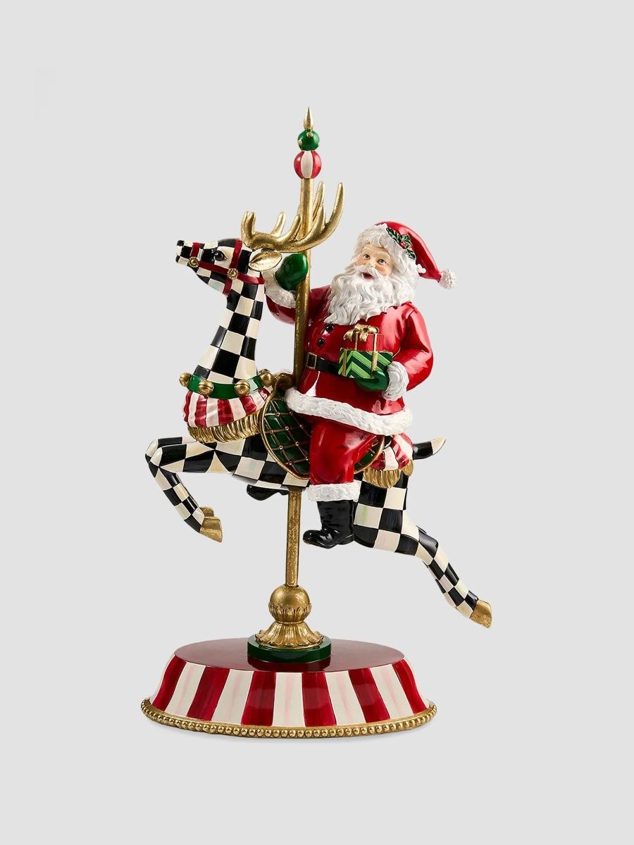 MacKenzie-Childs Carousel Santa Figurine