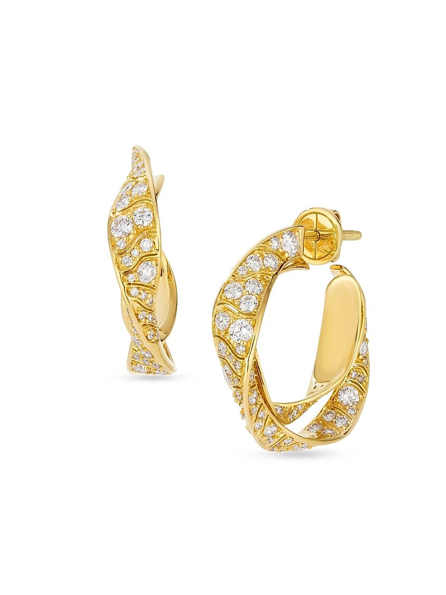 Women's Dunas 18K Yellow Gold & 2.03 TCW Diamond Hoop Earrings - Yellow Gold