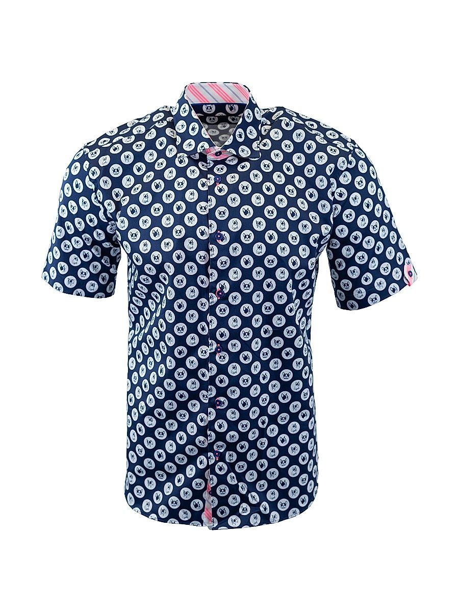 Men's Galileo Dogdot Shirt - Blue - Size XXL
