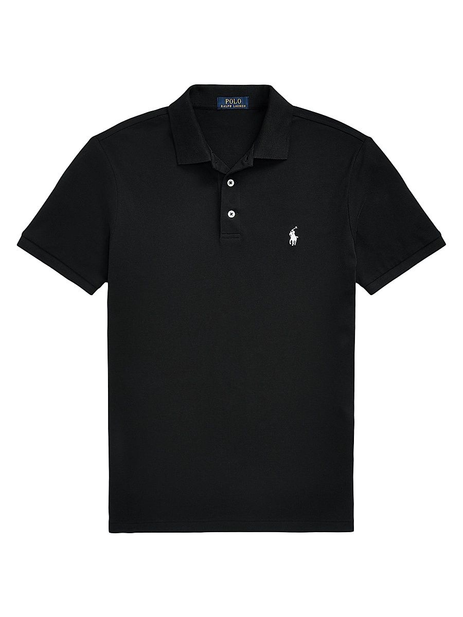 Men's Stretch Cotton-Blend Polo Shirt - Polo Black - Size XXL