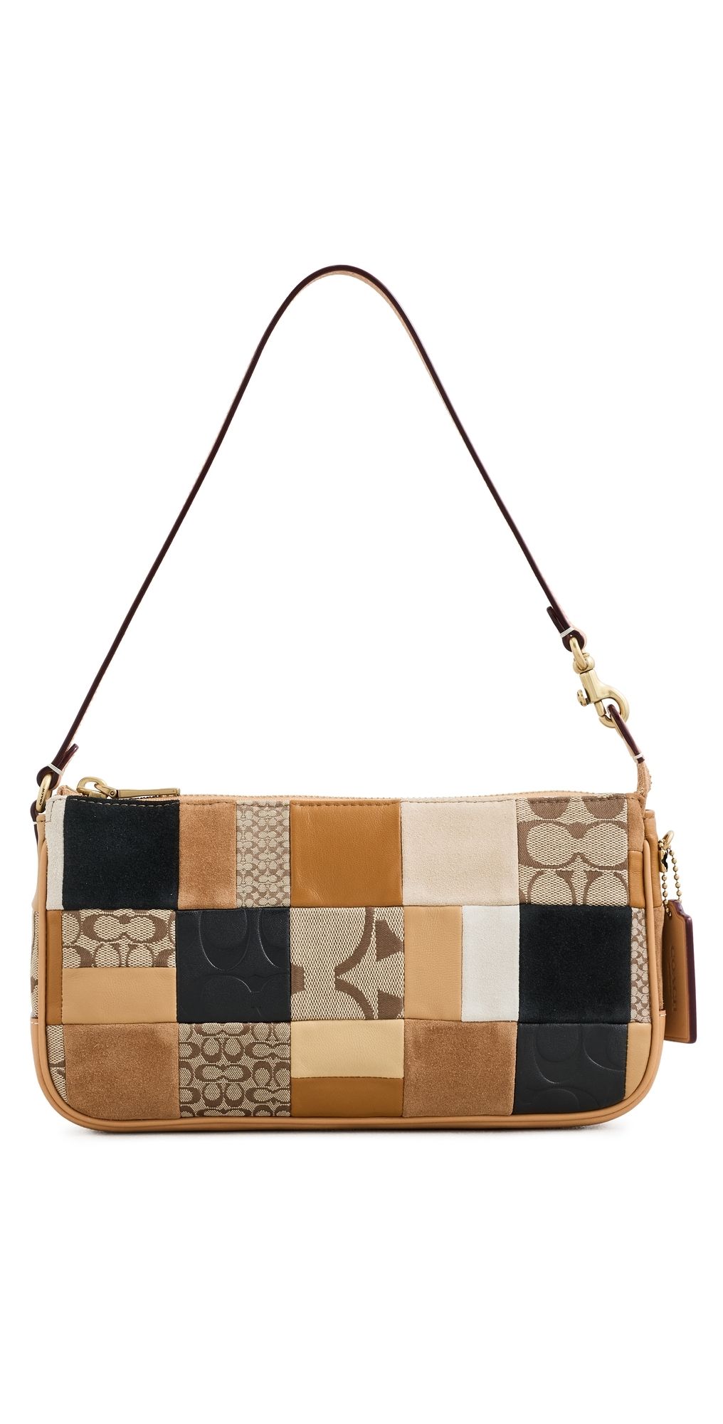Coach Patchwork Leather Plaza Shoulder Bag Brown Multi One Size