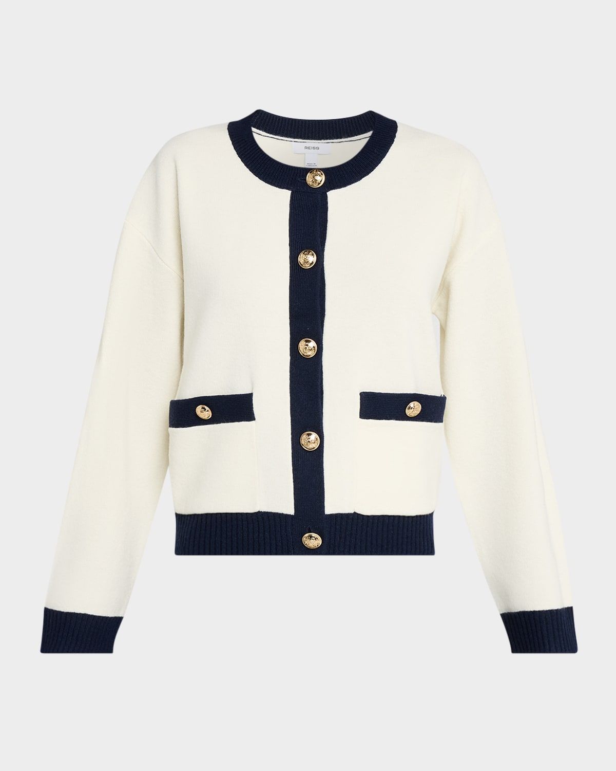 Olive Wool-Cashmere Crewneck Cardigan