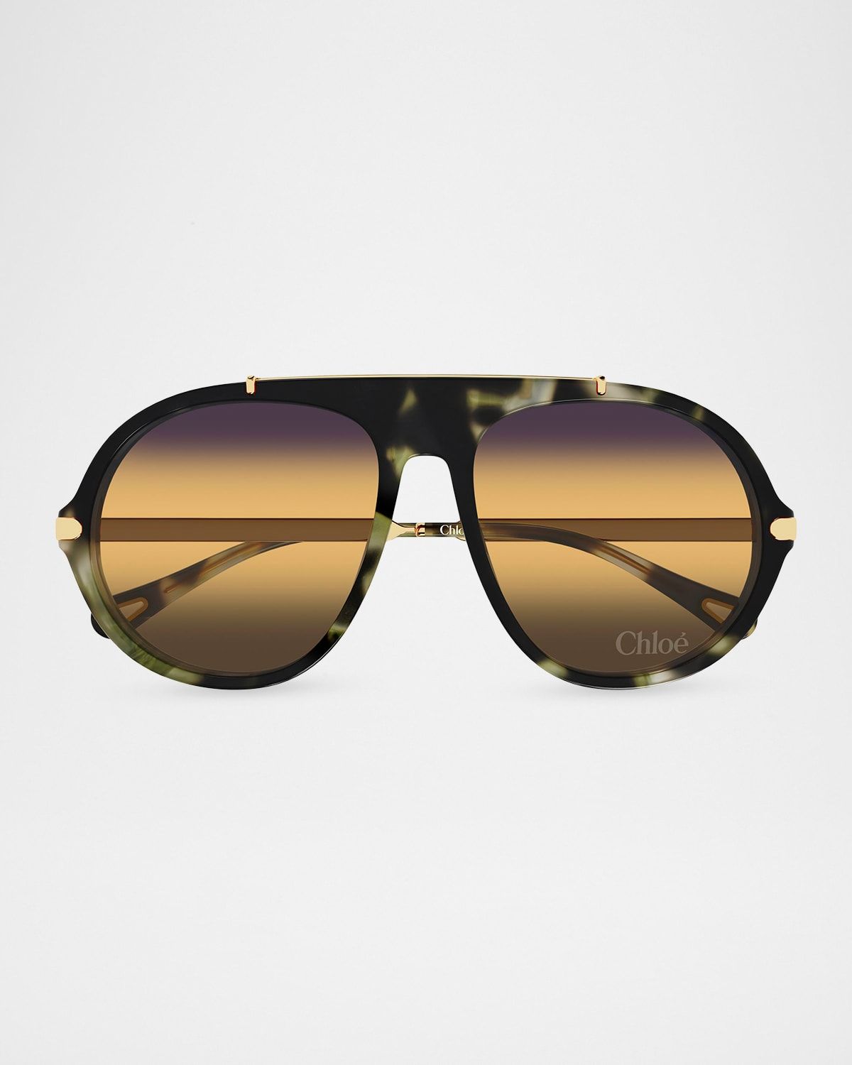 58mm Acetate & Metal Aviator Sunglasses