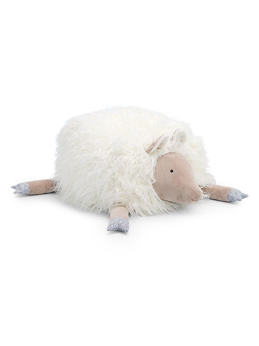 Kid's Llama Pouf Plush Toy - White