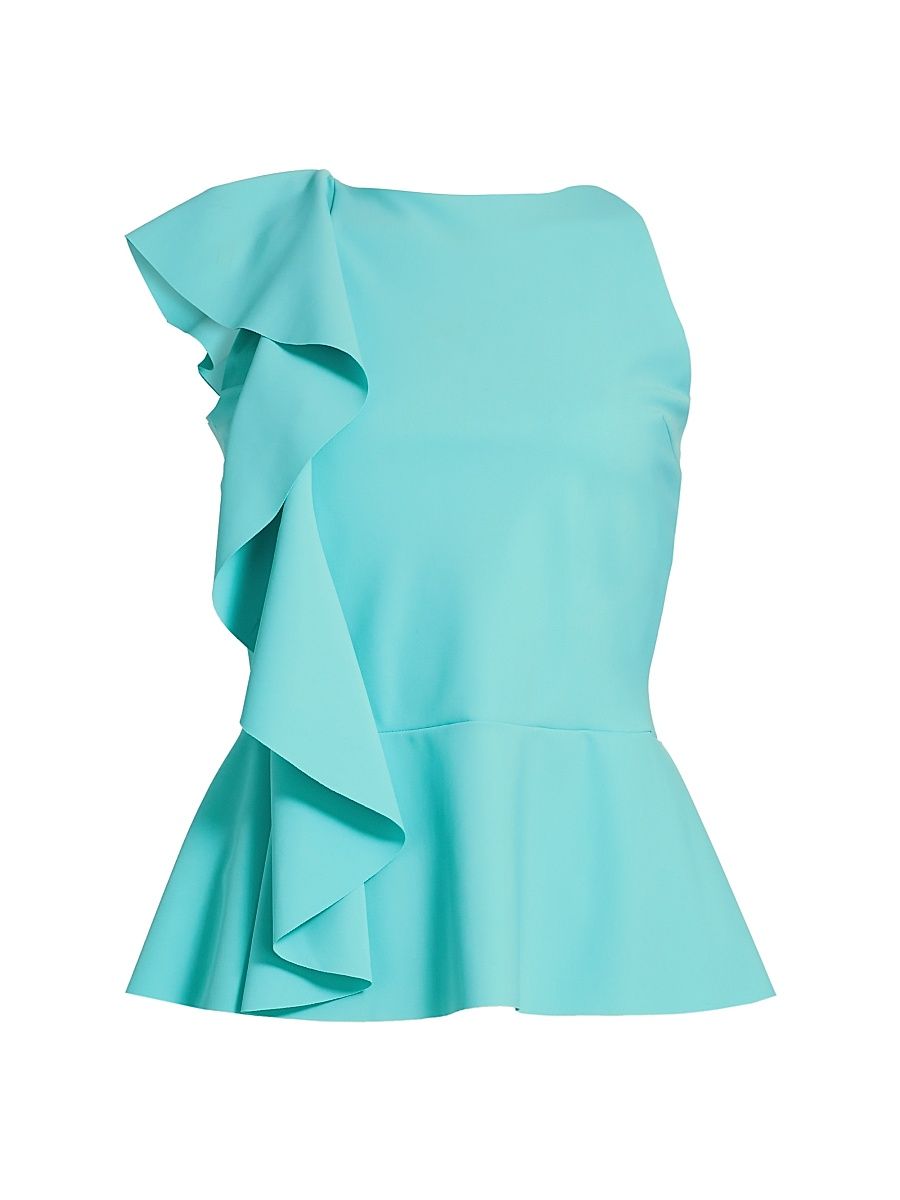 Women's Olha Ruffled Sleeveless Peplum Top - Turquoise - Size 4