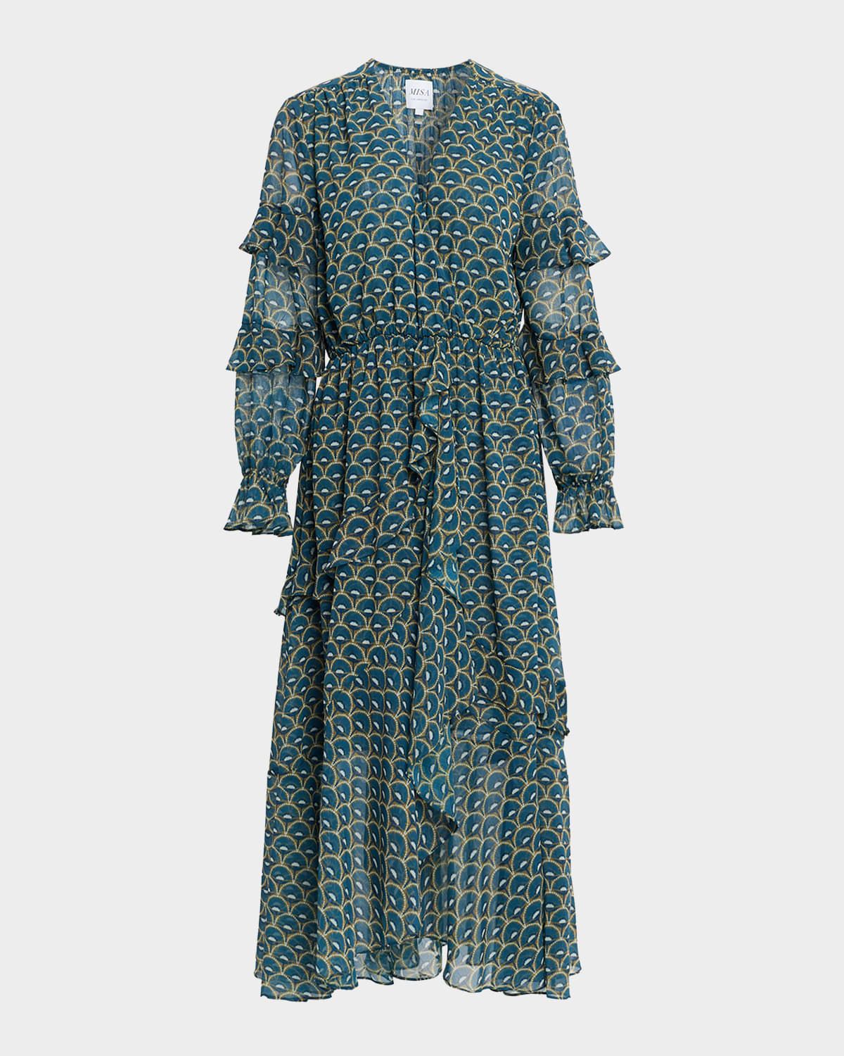 Dandelion Delora Asymmetric Chiffon Midi Dress