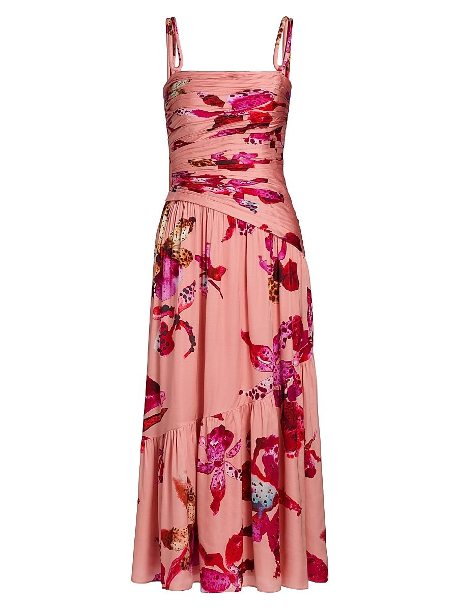 Women's Daniella Printed Midi-Dress - Warm Speckled Iris - Size 12