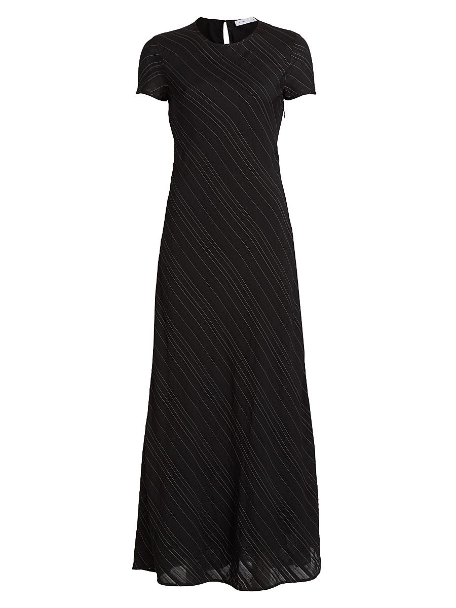 Women's Delphine Striped A-Line Maxi Dress - Chalk Black - Size 14