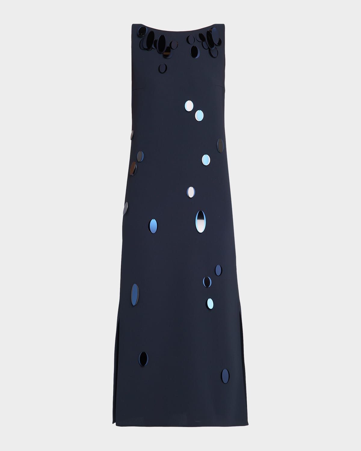 Sequin Dot Heavy Crepe Midi Dress