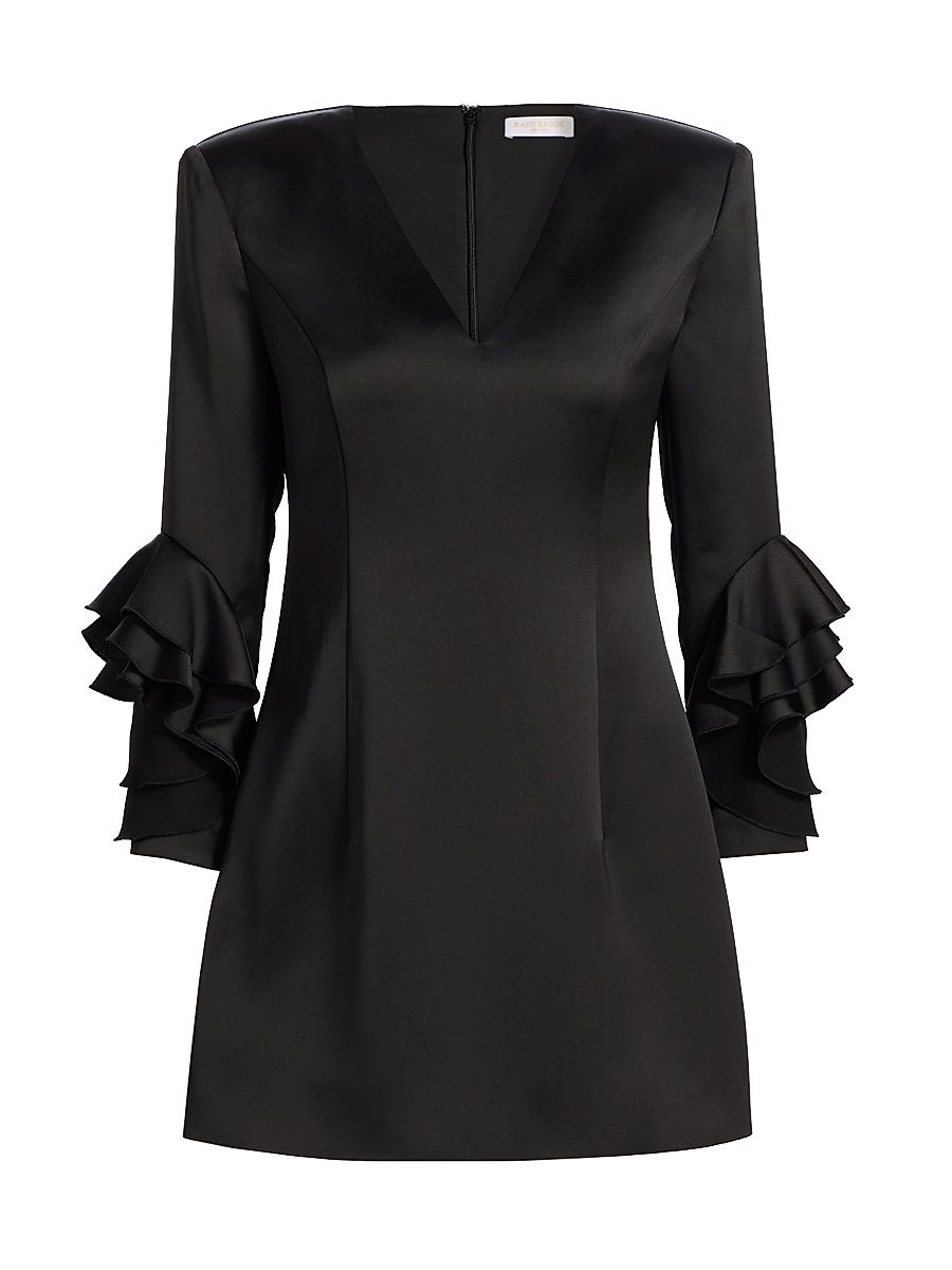 Women's Klara Ruffle Cuff Minidress - Black - Size 12