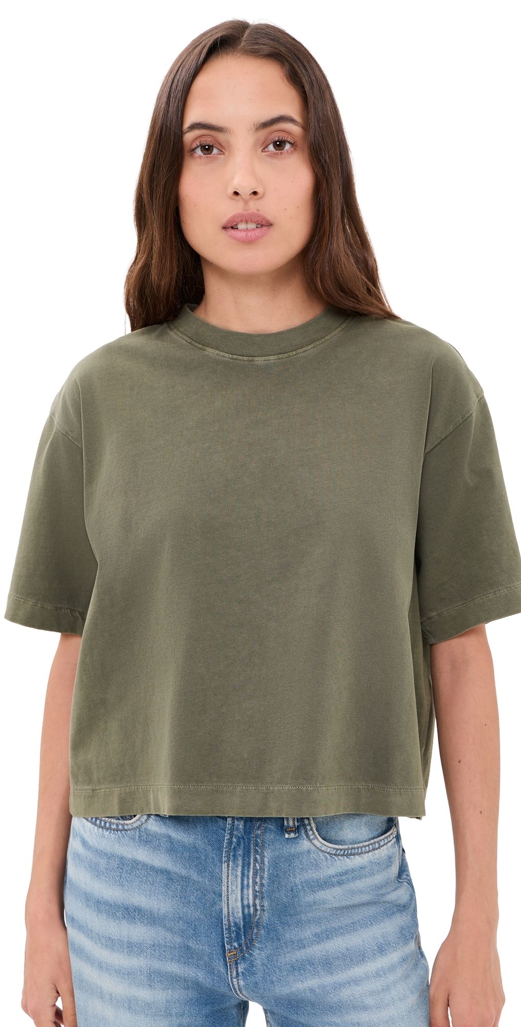 Madewell The Boxy Crop Tee Faded Ivy S