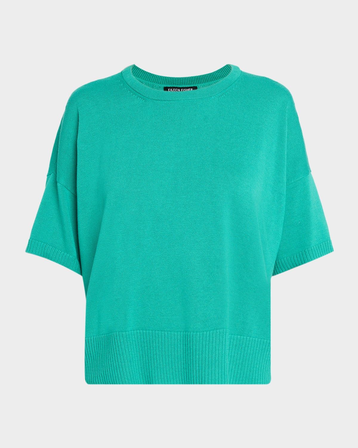 Crewneck Elbow-Sleeve Sweater