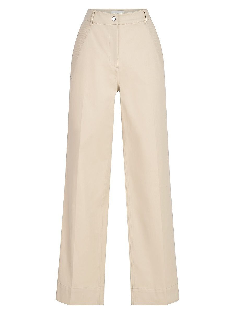 Women's Sam Twill Wide-Leg Pants - Light Camel - Size 12