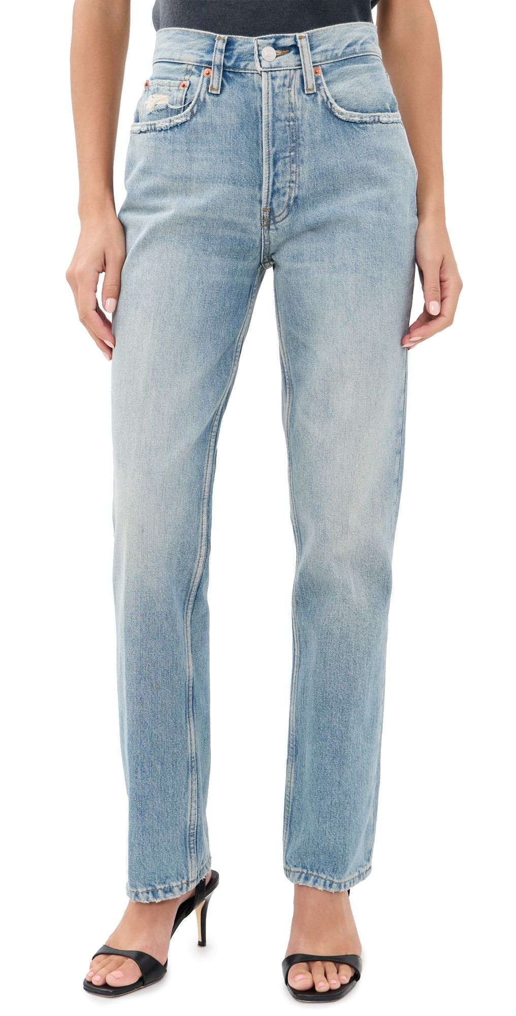 RE/DONE Stove Pipe Jeans Worn Blue 30