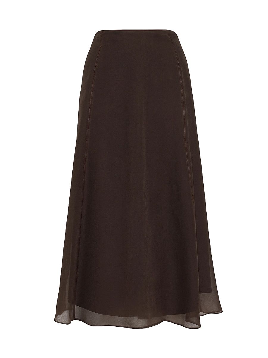 Women's Crispy Silk Circle Skirt - Cocoa - Size 18