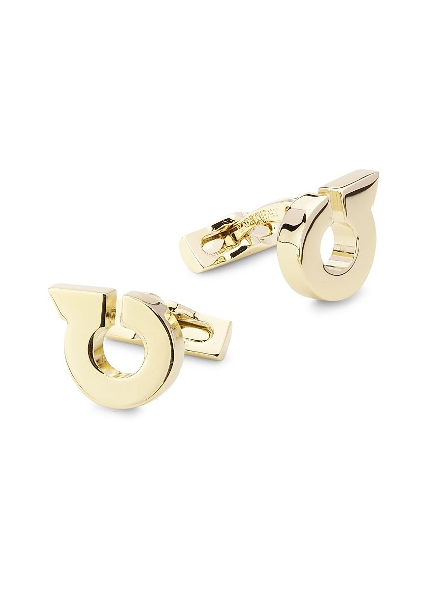 Men's Gancini Brass Cufflinks - Oro Chiaro
