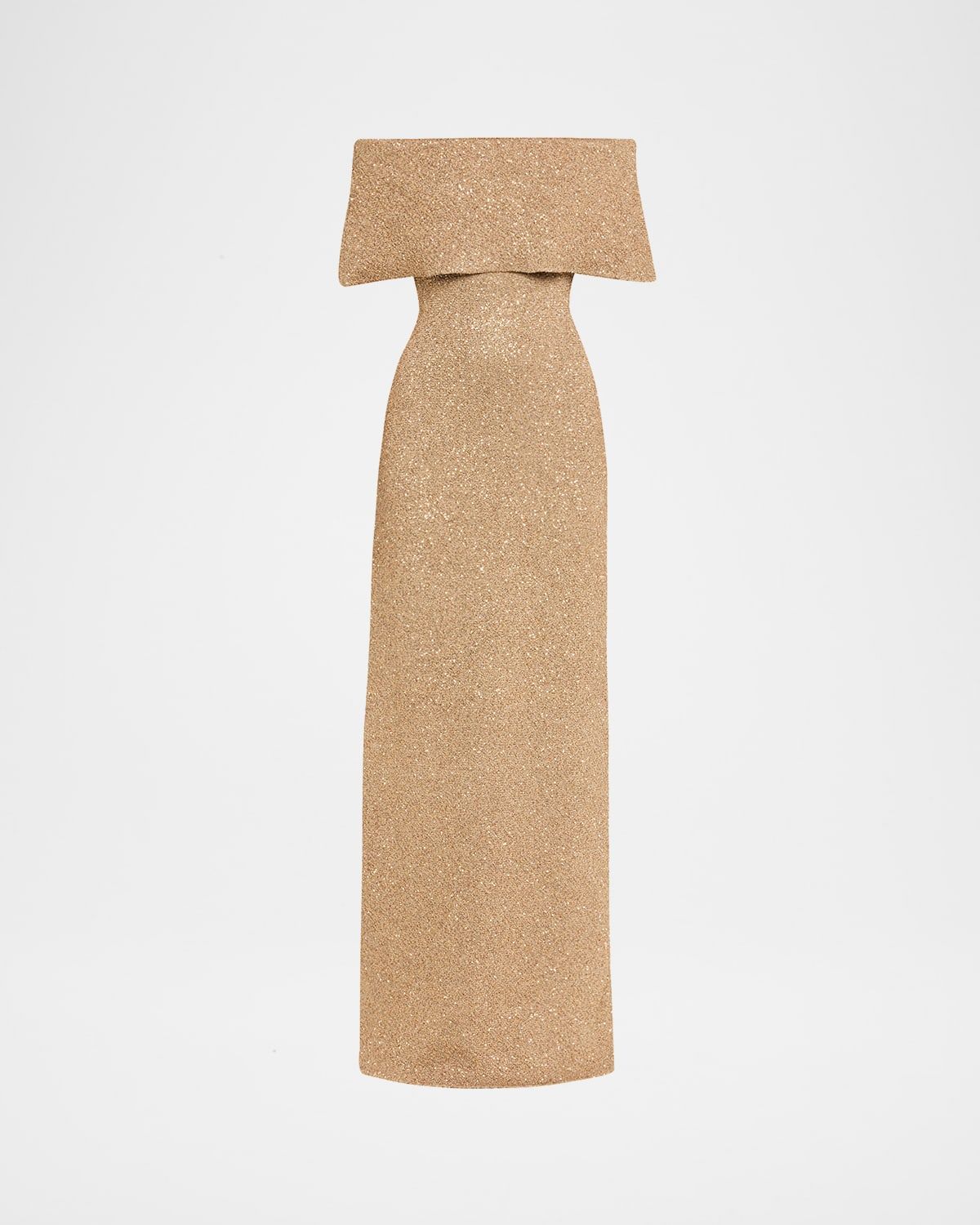 Deed Off-The-Shoulder Sequin Knit Gown