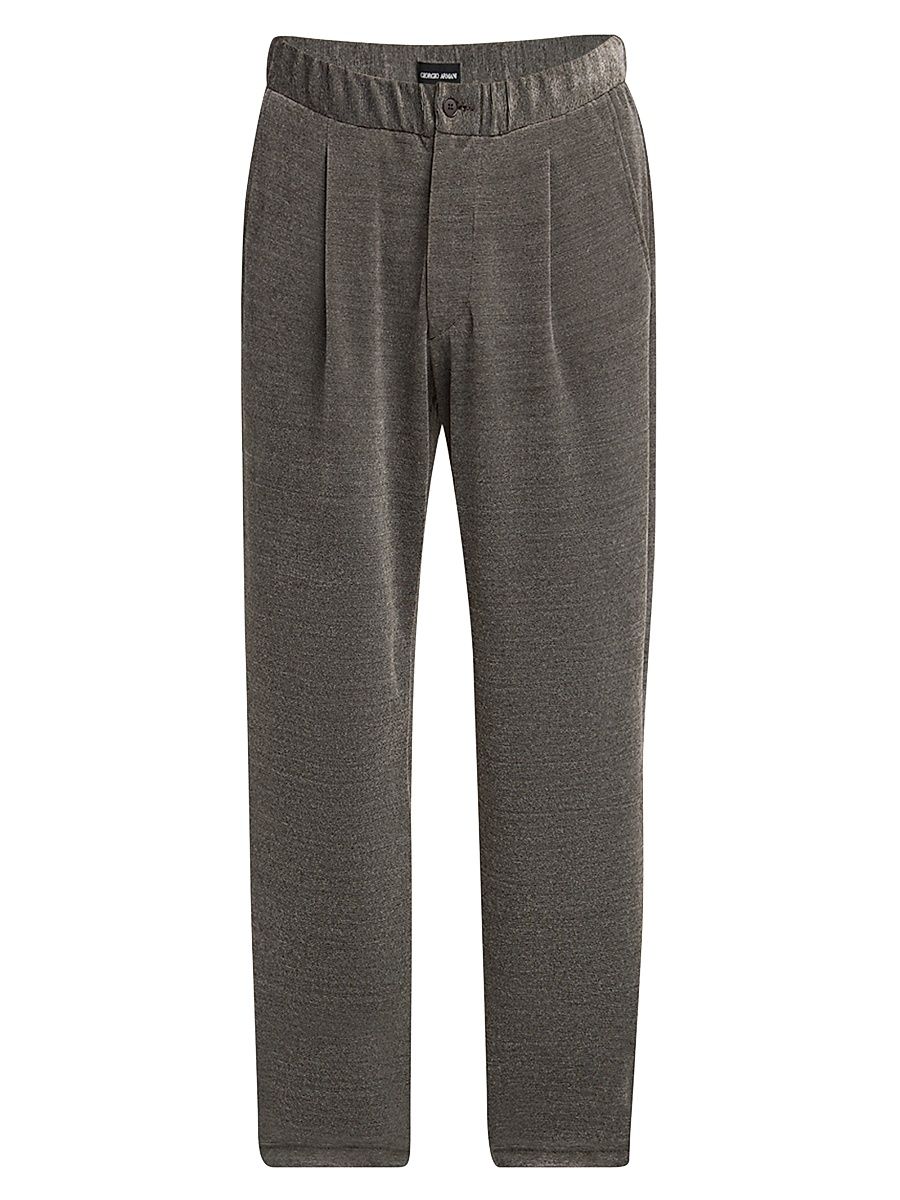 Men's Heathered Chenille Relaxed-Pleat Pants - Almond Mahogany - Size 38