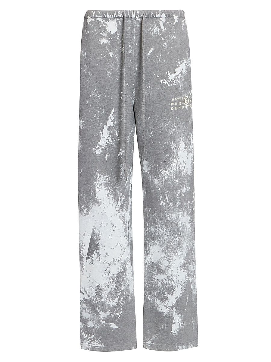 Women's Bleached Cotton Drawstring Sweatpants - Grey Melange - Size XS