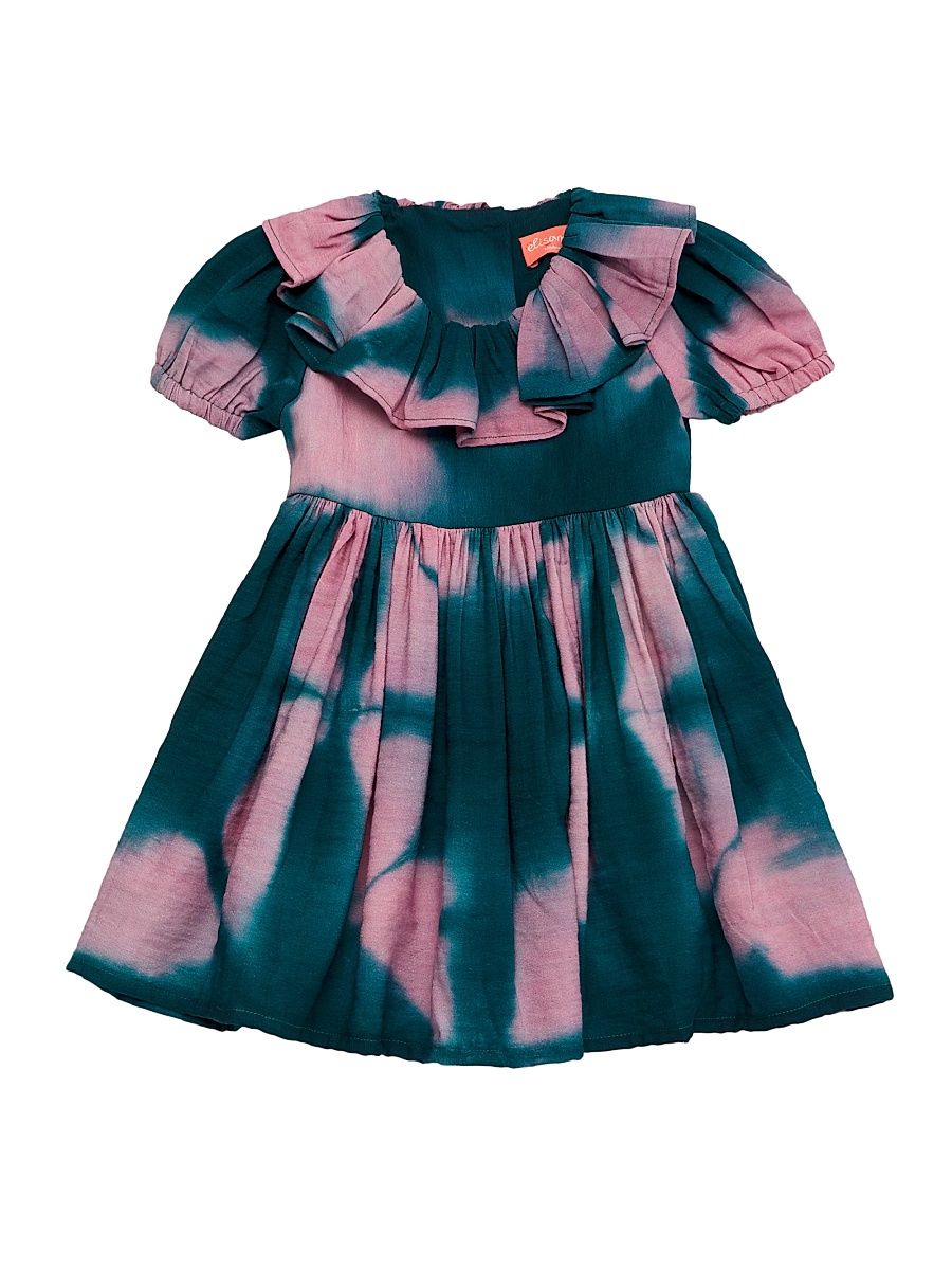 Baby Girl's, Little Girl's & Girl's Lolu Ruffle-Trim Printed Dress - Green Pink - Size 4