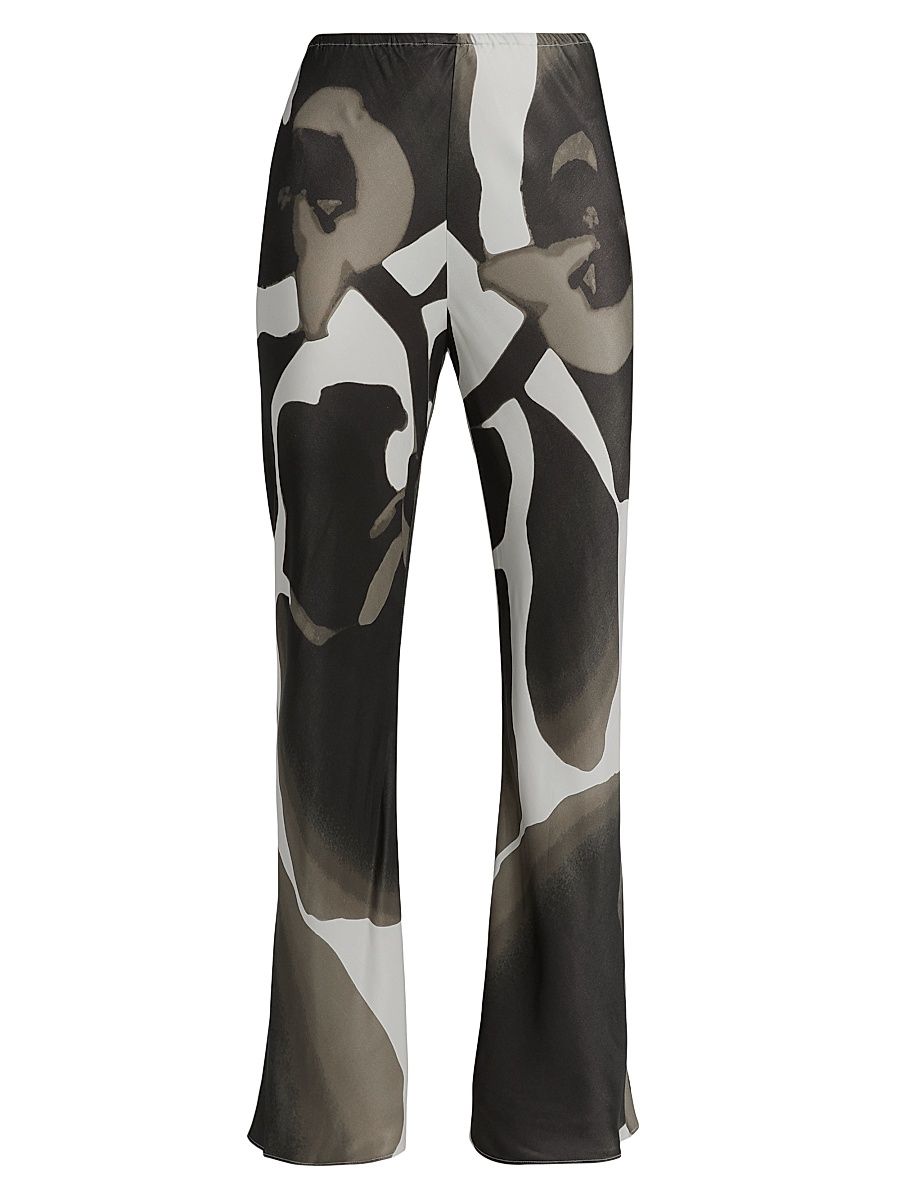 Women's Mya Printed Crepe Pants - Espresso Orchid - Size 12