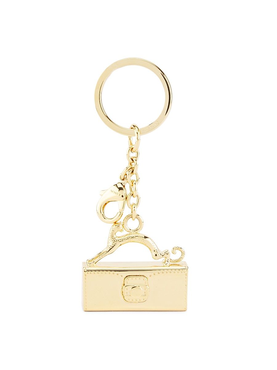 Women's Pencil Cat Key Ring - Gold