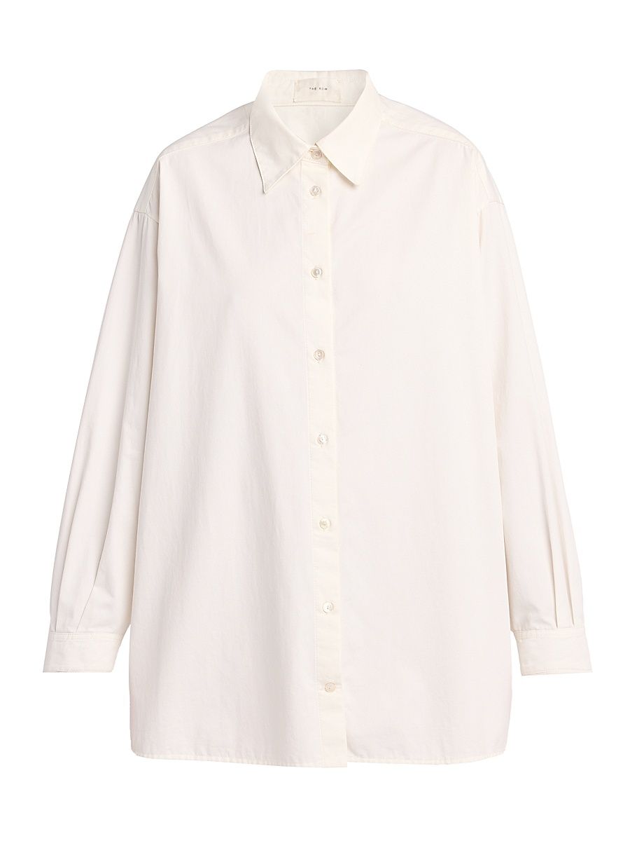 Women's Luka Cotton-Cashmere Oversized Shirt - White - Size 10