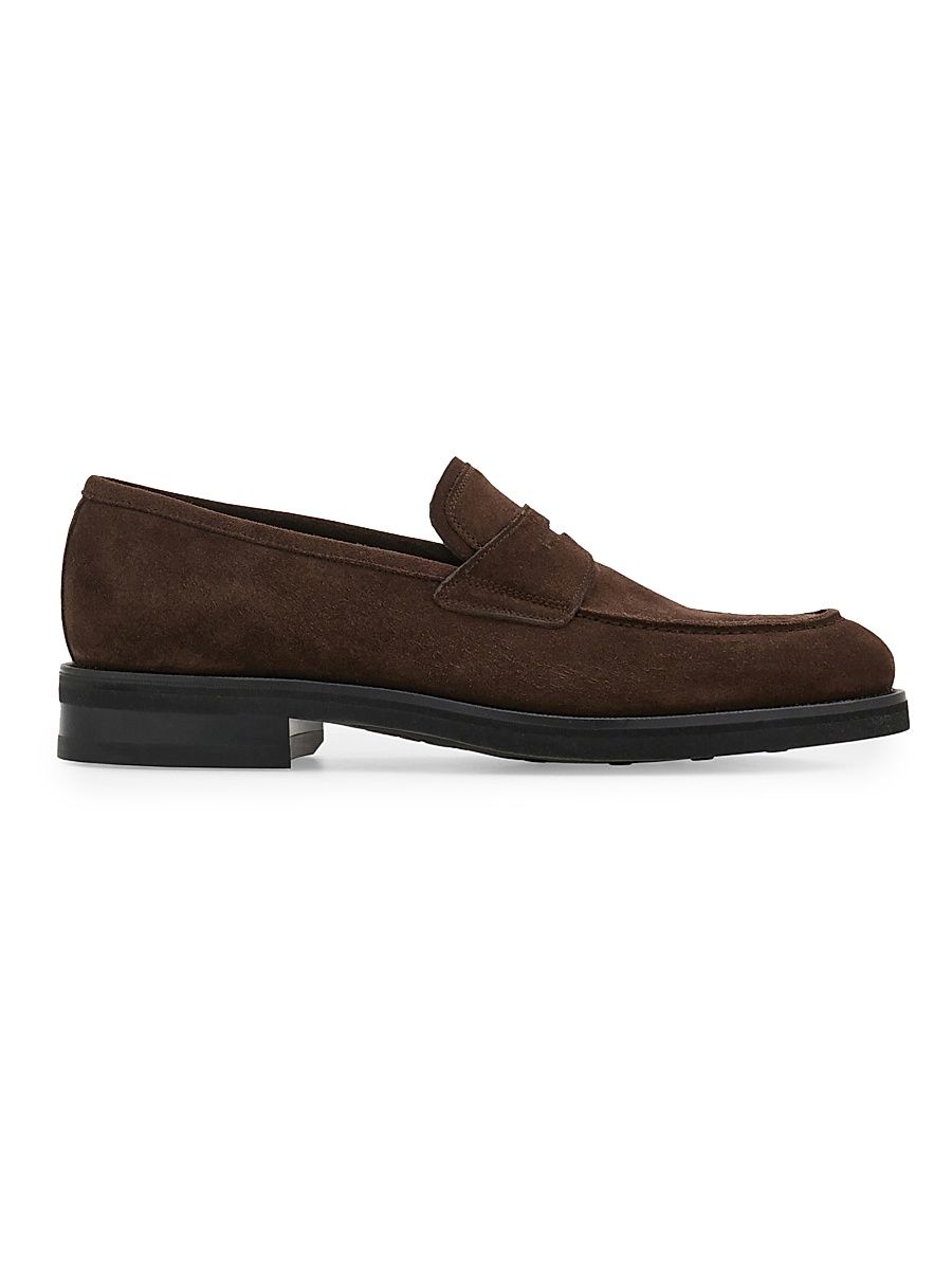 Men's Stefanovit Suede Penny Loafers - Bark - Size 9