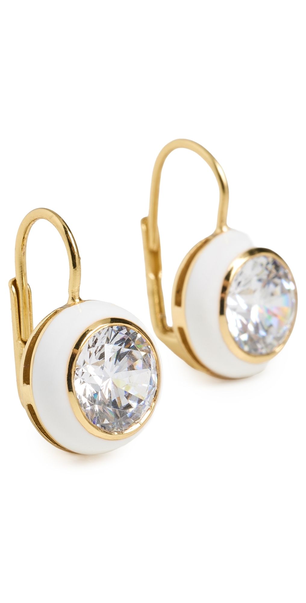 HART Enamel Bezel Drop Earrings White One Size